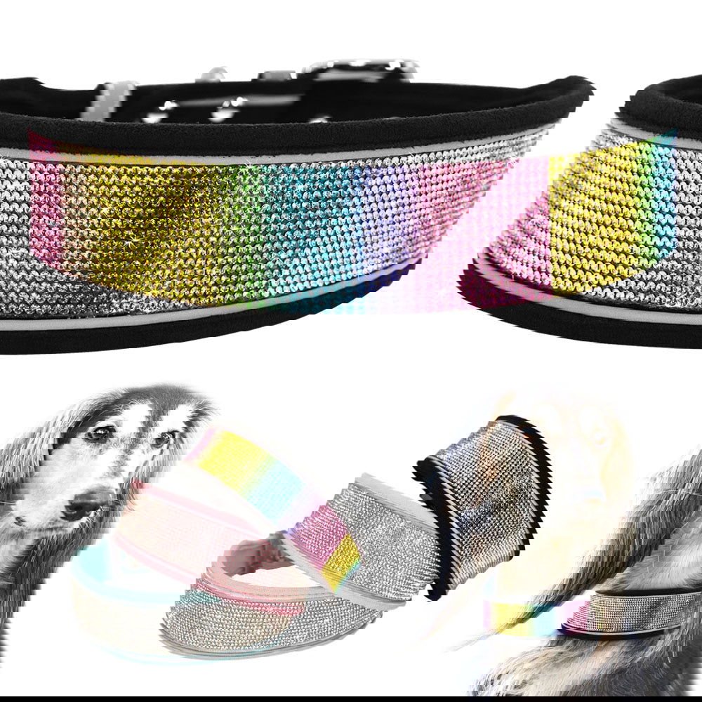 PoochDazzle - Crystal Rhinestone Reflective Dog Collar - Laven Club