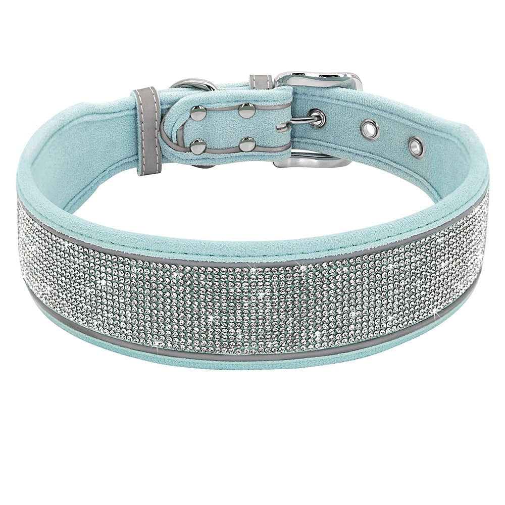 PoochDazzle - Crystal Rhinestone Reflective Dog Collar - Laven Club