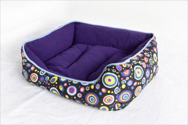 Full detachable style canvas square kennel Super Soft short plush Winter Warm Cat nest with removable cushion Pet nest mattress