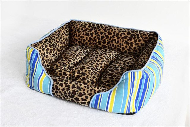 Full detachable style canvas square kennel Super Soft short plush Winter Warm Cat nest with removable cushion Pet nest mattress