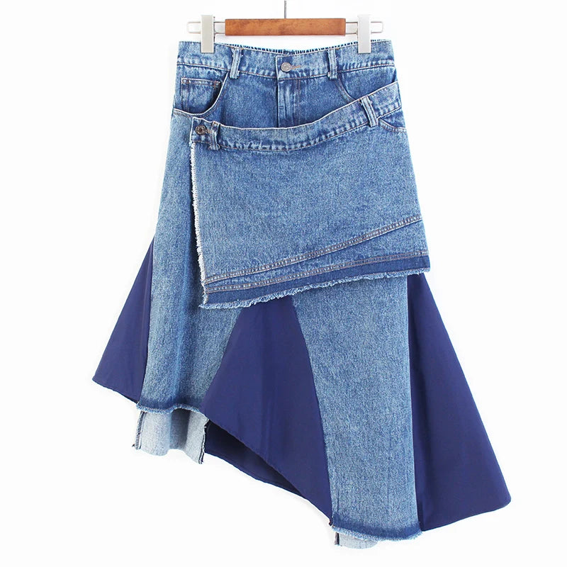 Asymmetry Denim Vintage Skirts