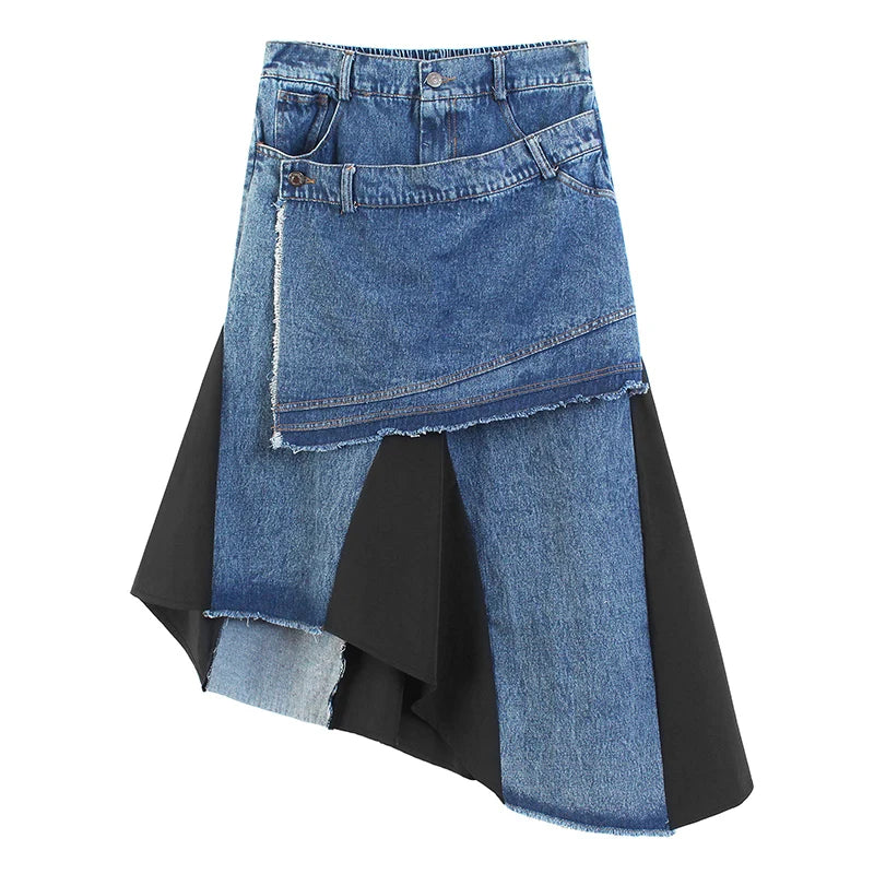 Asymmetry Denim Vintage Skirts