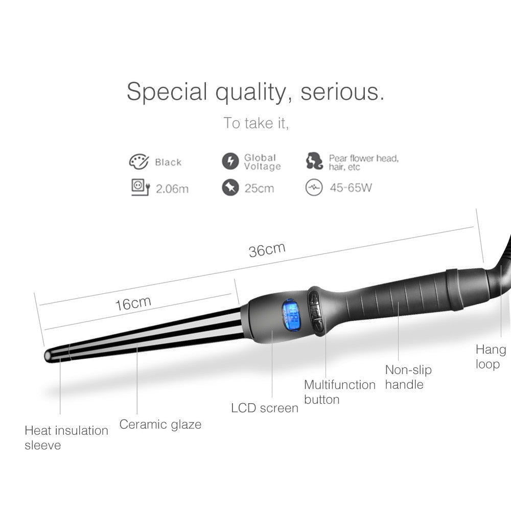 CERAMIC GLAZE CURLING WAND - Laven Club