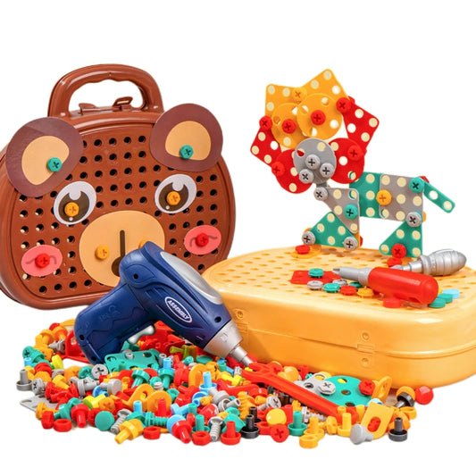 FixiFun - Magic Montessori Play Driller Toolbox Toy Set for Kids