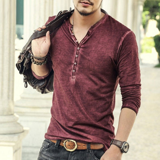 Cotton Vintage Mens Long Sleeve Shirt - Laven Club