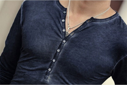Cotton Vintage Mens Long Sleeve Shirt - Laven Club