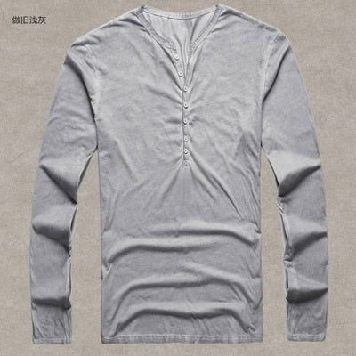 Cotton Vintage Mens Long Sleeve Shirt - Laven Club