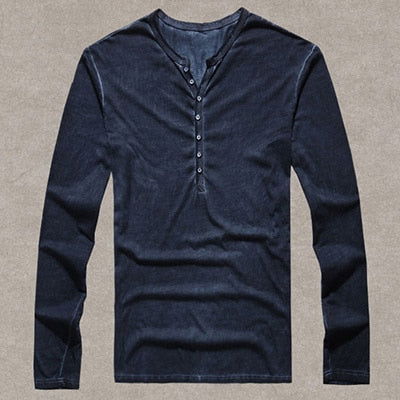 Cotton Vintage Mens Long Sleeve Shirt - Laven Club