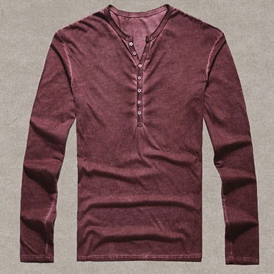 Cotton Vintage Mens Long Sleeve Shirt - Laven Club