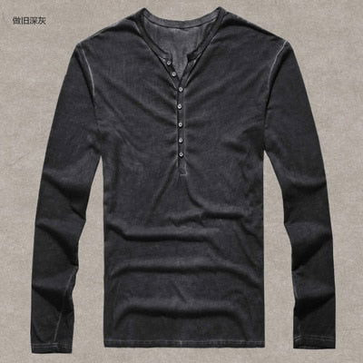 Cotton Vintage Mens Long Sleeve Shirt - Laven Club