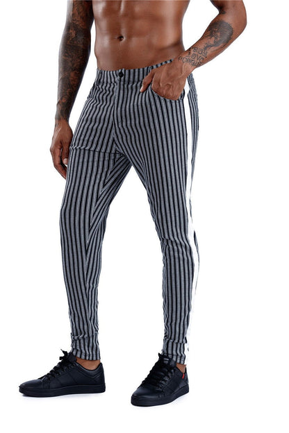 Elastic Casual Plaid Pants - Laven Club