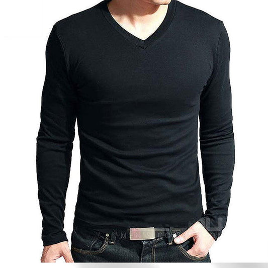 Elastic Long Sleeve V-Neck - Laven Club