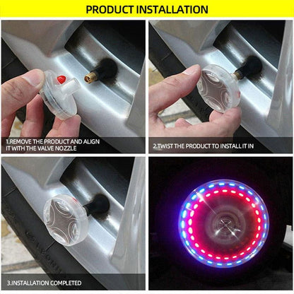 FlashWheel - Rgb Glowing Motion Activated Solar Tire Valve - Laven Club