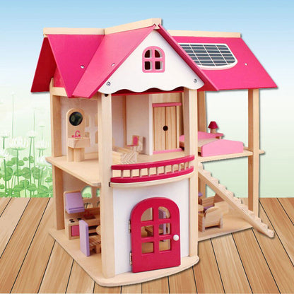 Wooden Dollhouse W/ Furniture - Laven Club