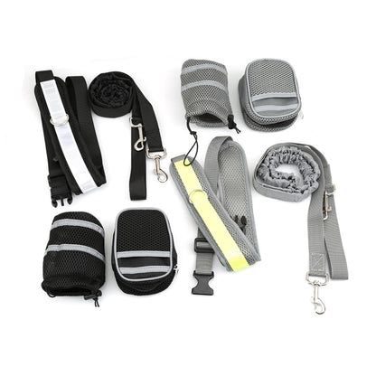 ELASTIC HANDS-FREE DOG LEASH SET