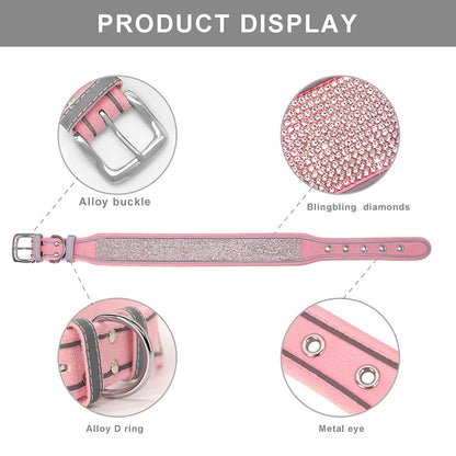 PoochDazzle - Crystal Rhinestone Reflective Dog Collar