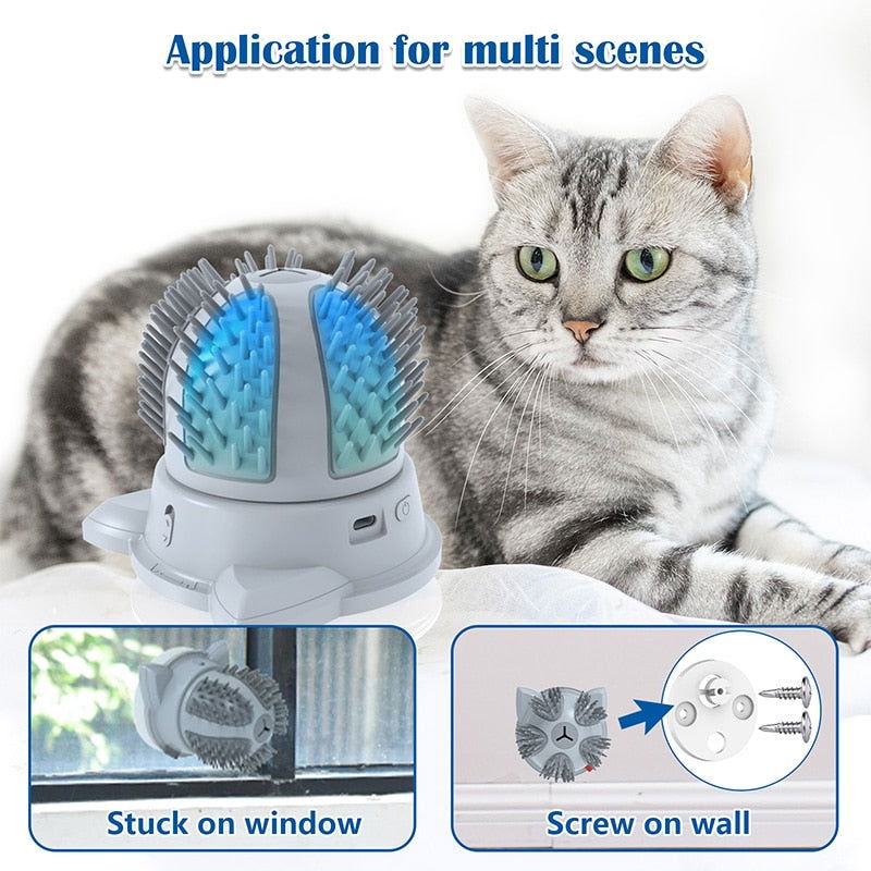 KatKleene - Cat Self Groomer with Catnip Automatic Rotating Cat Massager - Laven Club