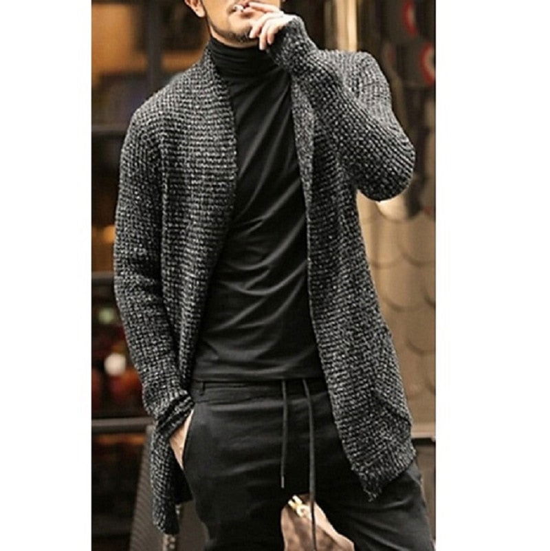 Knitted Long Cardigan Sweater - Laven Club