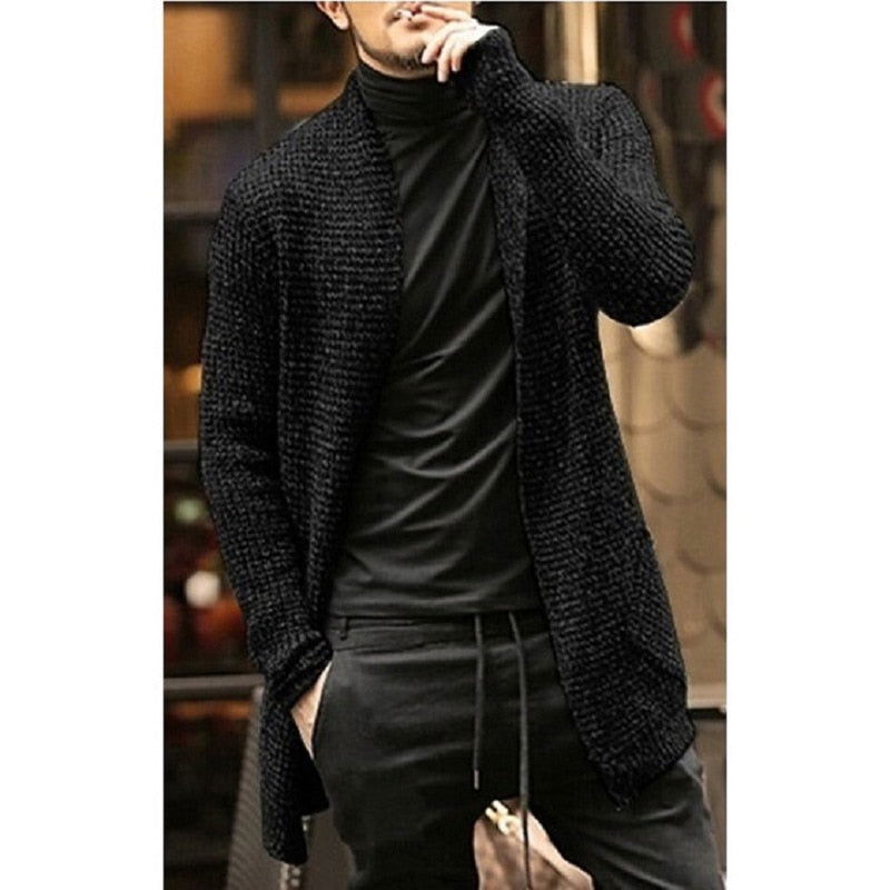 Knitted Long Cardigan Sweater - Laven Club