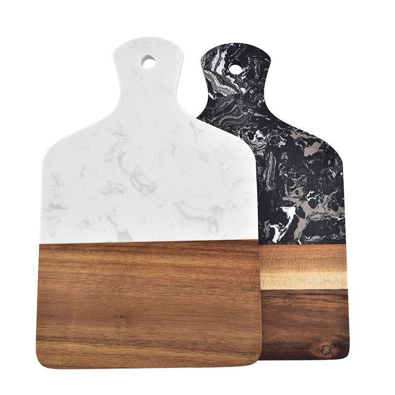 Marble and Acacia Wood Kitchen Chopping Board - Laven Club