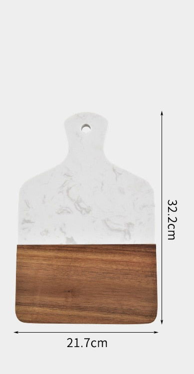 Marble and Acacia Wood Kitchen Chopping Board - Laven Club