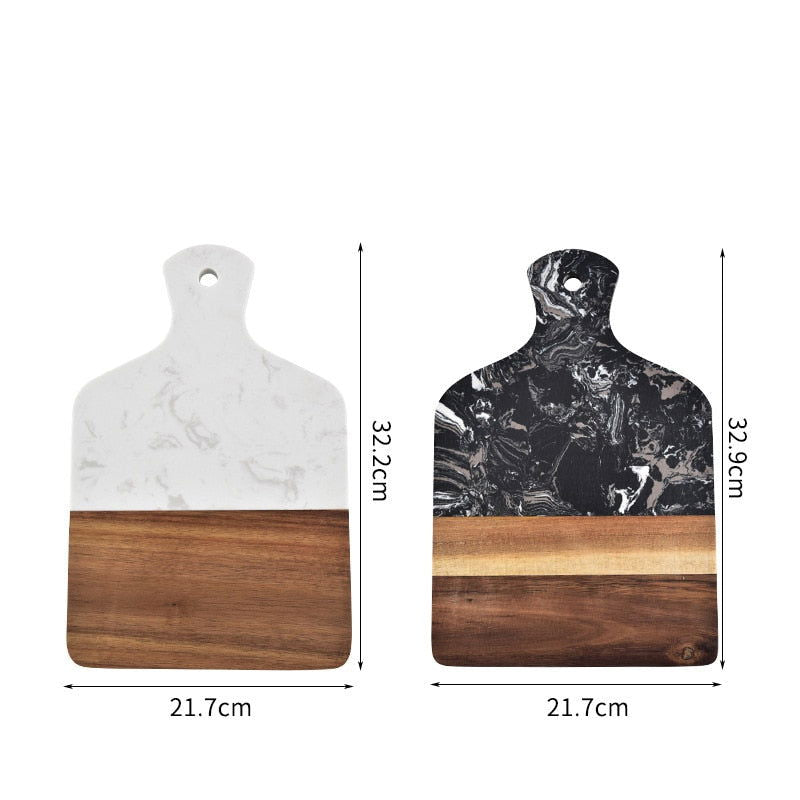 Marble and Acacia Wood Kitchen Chopping Board - Laven Club