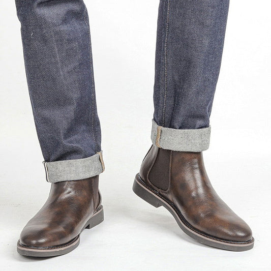 Men Leather Ankle Boots - Laven Club