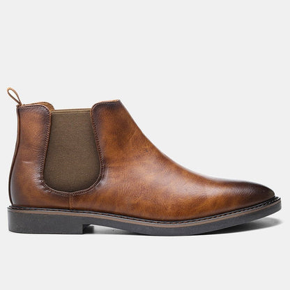 Men Leather Ankle Boots - Laven Club