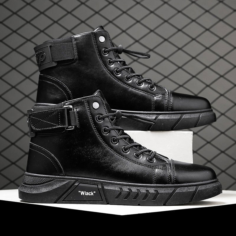 Men’s Black Leather Boots - Laven Club