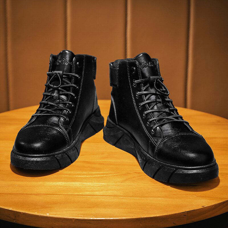Men’s Black Leather Boots - Laven Club
