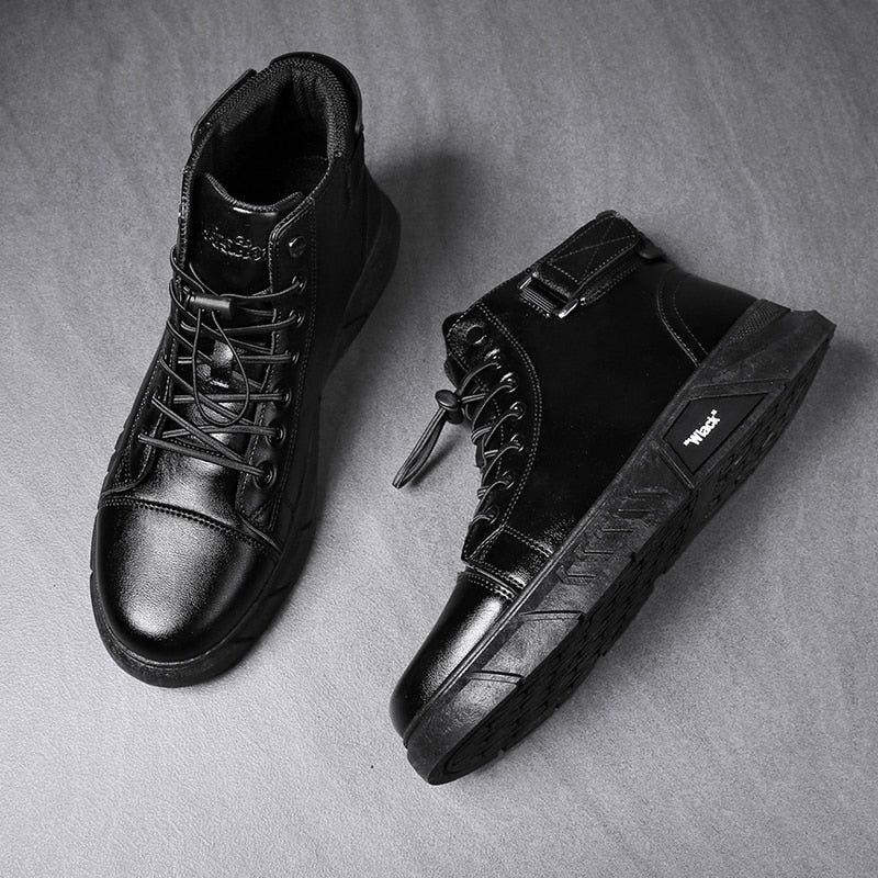 Men’s Black Leather Boots - Laven Club