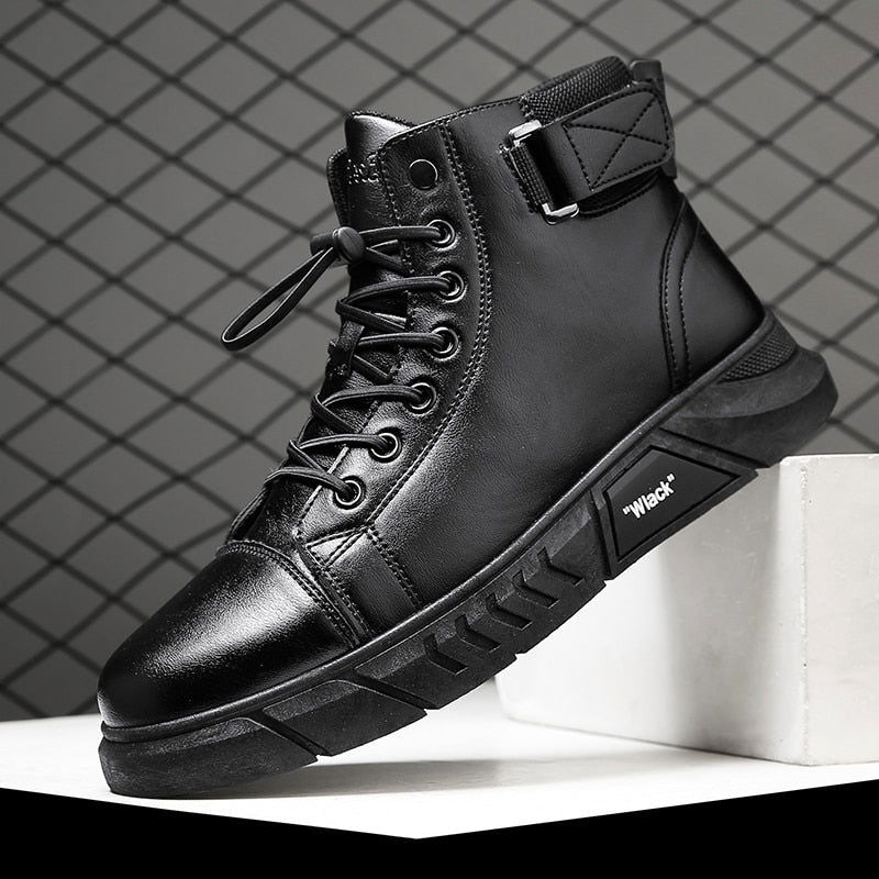 Men’s Black Leather Boots - Laven Club