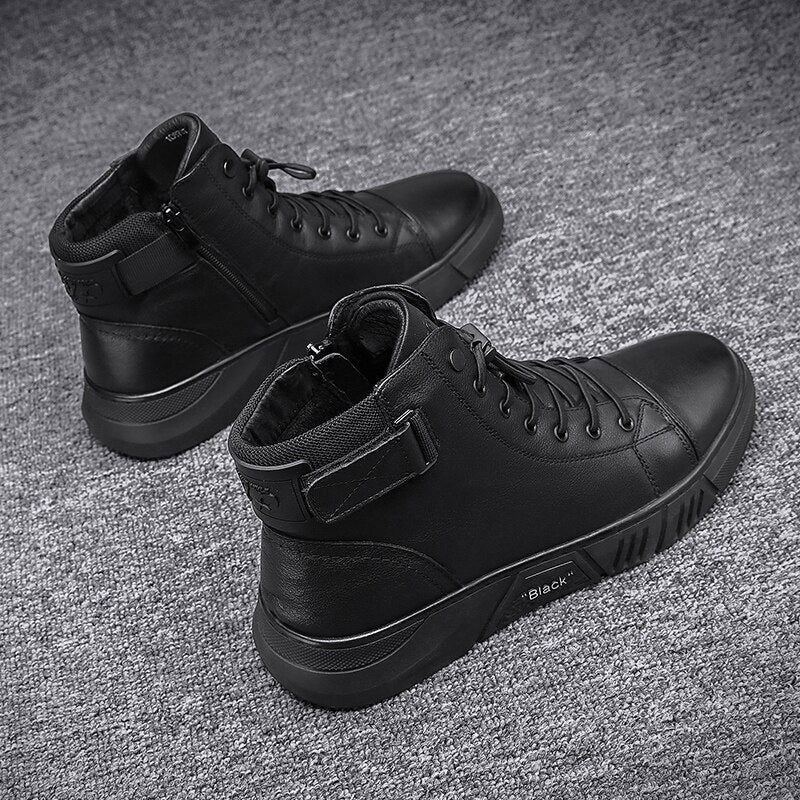 Men’s Black Leather Boots - Laven Club
