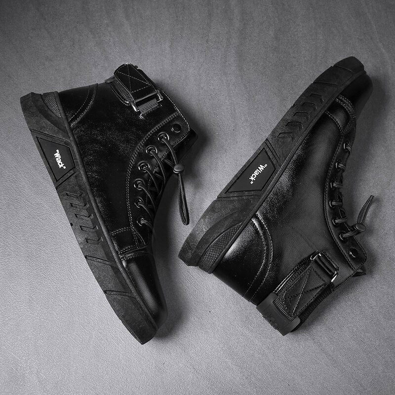 Men’s Black Leather Boots - Laven Club
