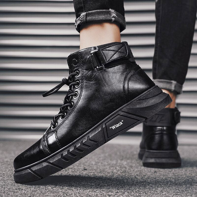 Men’s Black Leather Boots - Laven Club