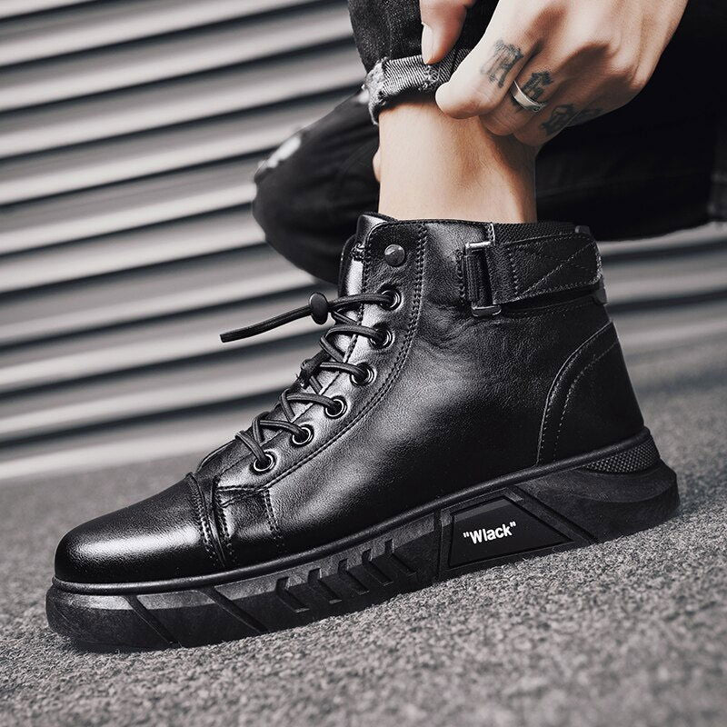 Men’s Black Leather Boots - Laven Club