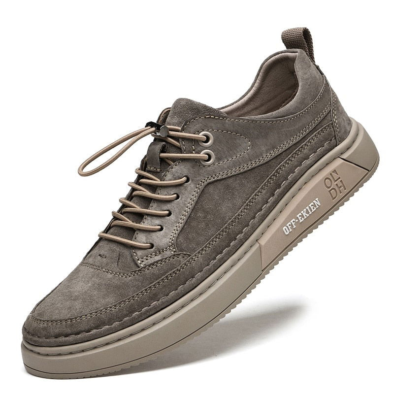 Men's Oxford Khaki Casual Shoes - Laven Club