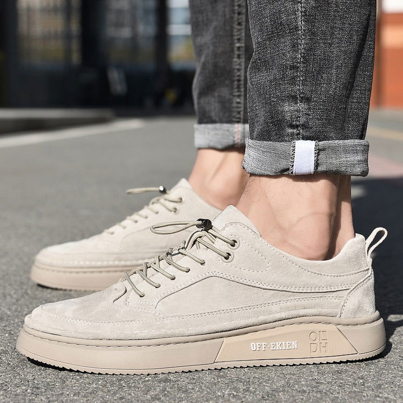 Men's Oxford Khaki Casual Shoes - Laven Club