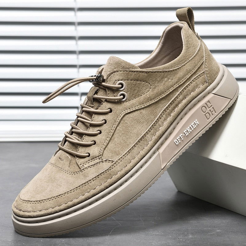 Men's Oxford Khaki Casual Shoes - Laven Club