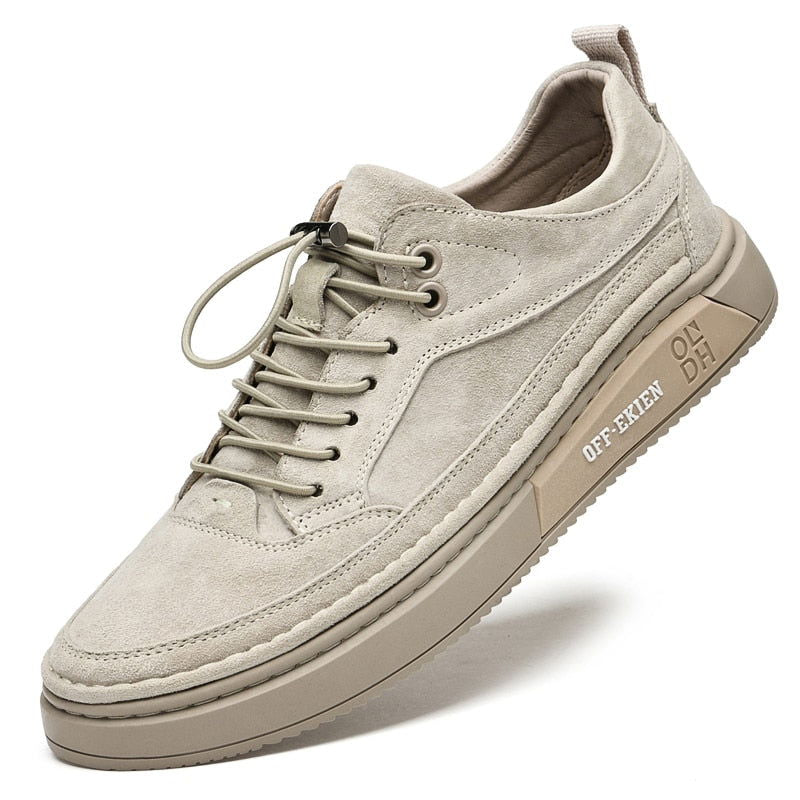 Men's Oxford Khaki Casual Shoes - Laven Club