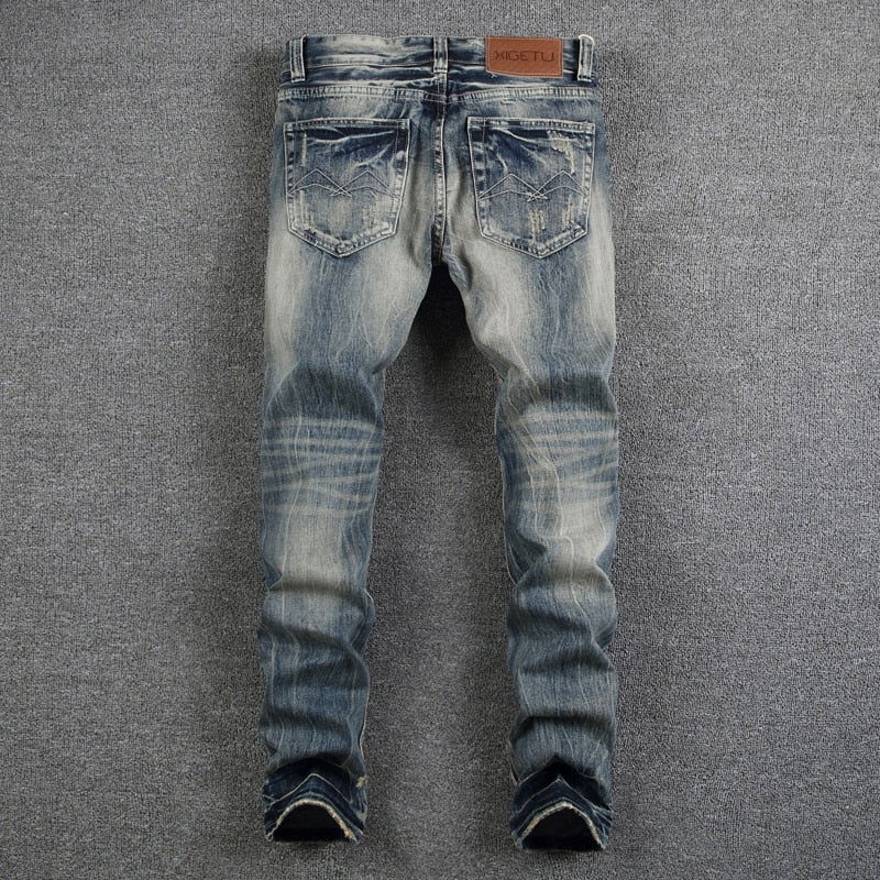 Mens Destroyed Ripped Jeans - Laven Club