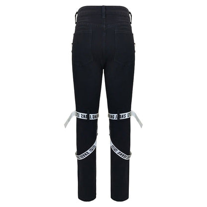 Mens Slim Strapped Up Cargo Denim - Laven Club