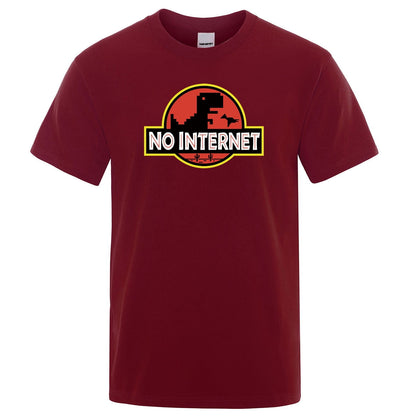 No internet Dinosaur T Shirt - Laven Club