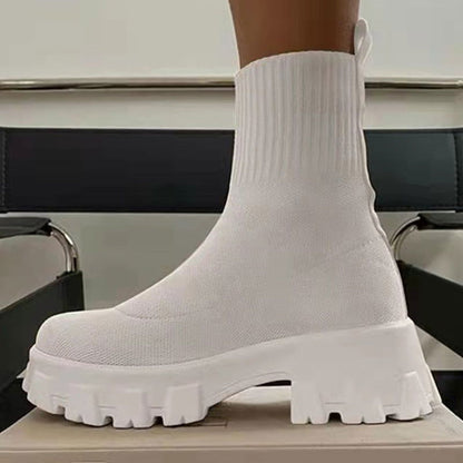Platform Sock Fall Boots - Laven Club