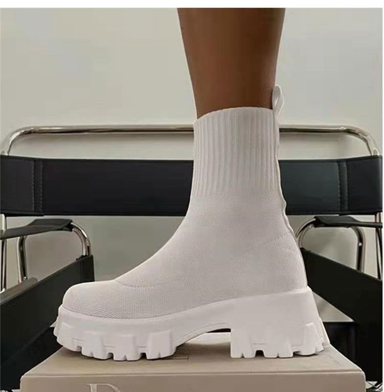 Platform Sock Fall Boots - Laven Club