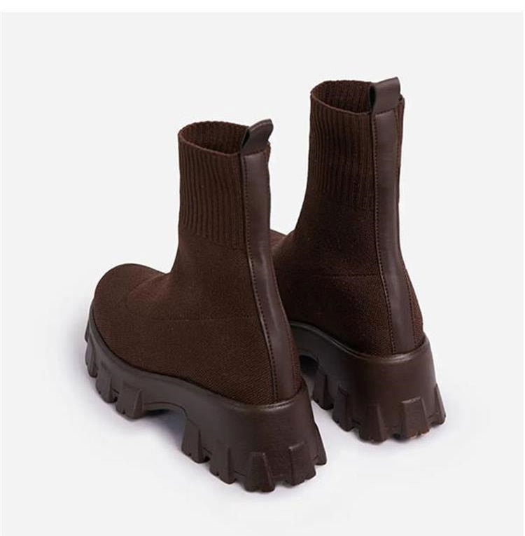 Platform Sock Fall Boots - Laven Club