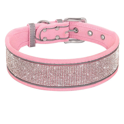 PoochDazzle - Crystal Rhinestone Reflective Dog Collar - Laven Club