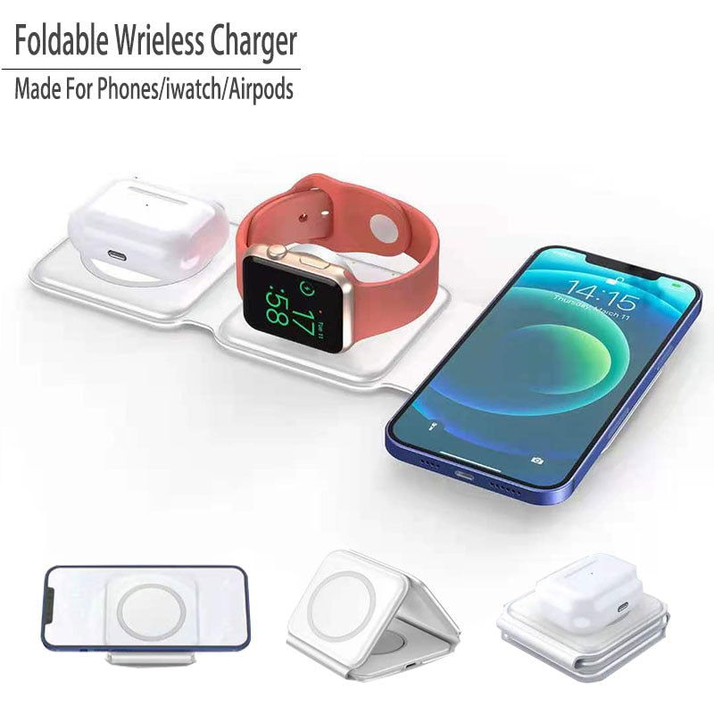 PowerLink - Foldable 3-in-1 Wireless Charger - Laven Club