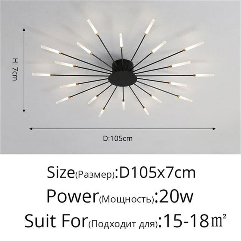 Premium Nordic Styled Firework Shape Ceiling Light - Laven Club