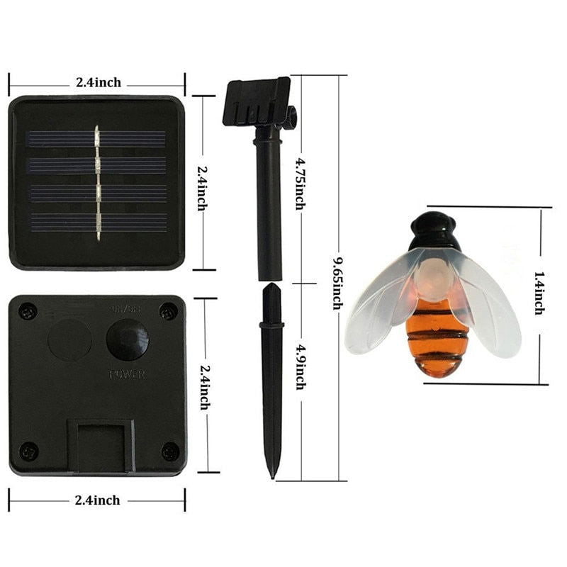 SOLAR POWERED HONEYBEE DESIGN LED FAIRY LIGHTS (50PCS) - Laven Club